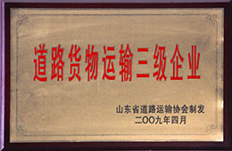 2009年4月，天璇獲道路貨物運輸三級企業